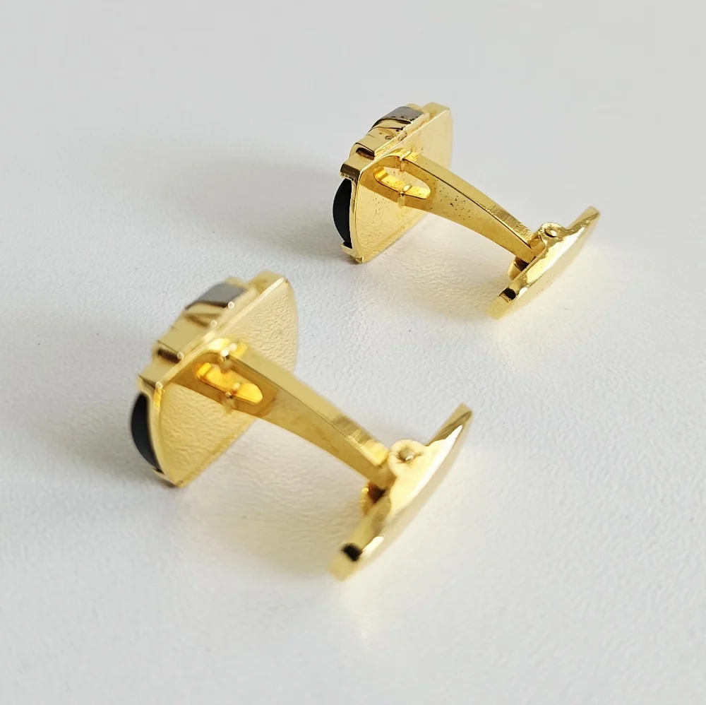 YSL Black Onyx Three-tone Cassandre Cufflinks